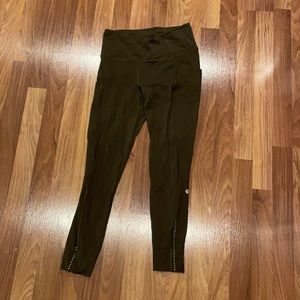 Green Lululemon Leggings. Size 6.